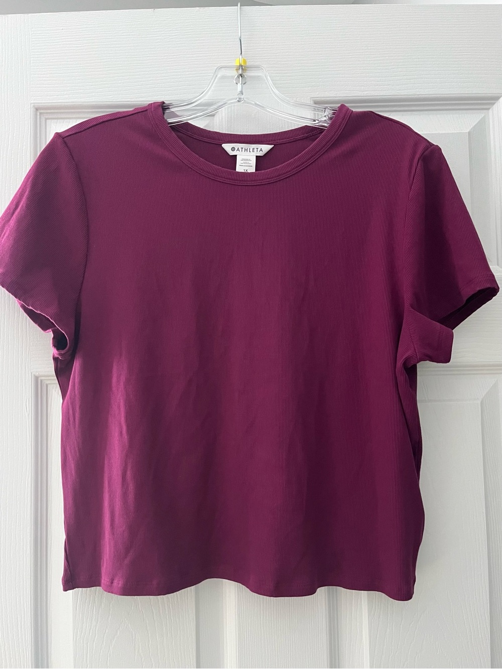 Athleta Short Sleeve Crewneck Top - Plum Wine
